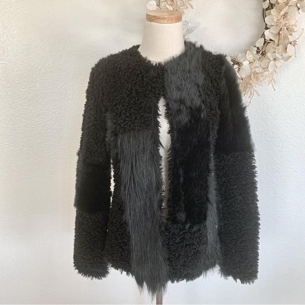 🖤 EXPRESS Black Pieced Patchwork Mixed Panels Fa… - image 4